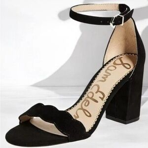 Sam Edelman Black Leather Block Heels